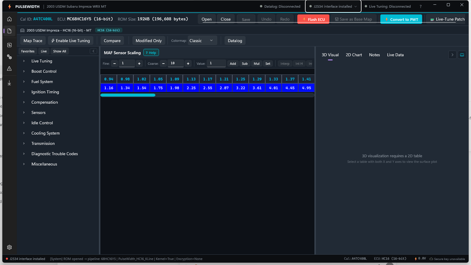 Rom Editor Classic Subaru Tuning Software for the 2002-2005 WRX Era | PulseWidth ...